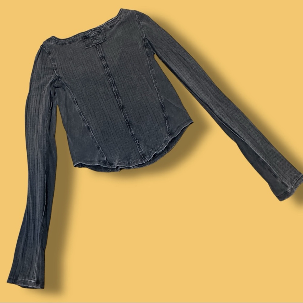 EUC We The Free Eyes On You Long Sleeve Top in Vintage Black. Size Small - Picture 5 of 10